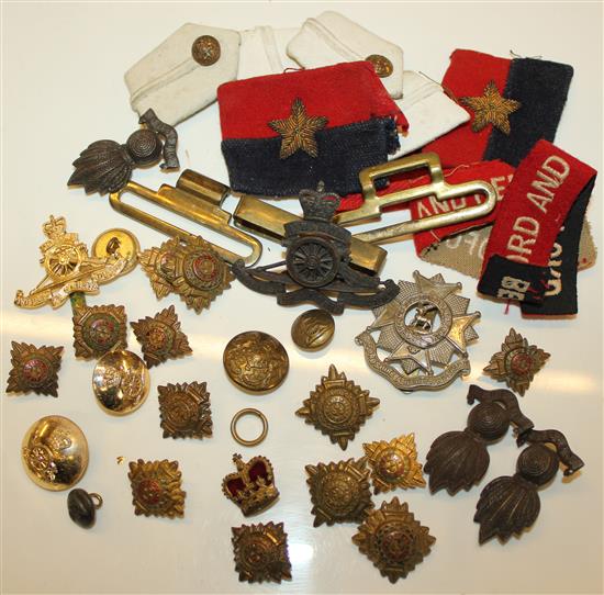 Qty silk Regimental badges etc.